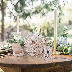 Wooden & Acrylic & Iron Wedding Guest Book Alternative&nbsp;WOOD-WH0002-61