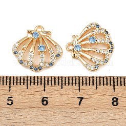 Brass Micro Pave Cubic Zirconia Charms&nbsp;X-KK-F906-13G