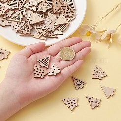 100Pcs Christmas Tree Unfinished Wooden Ornaments&nbsp;WOCR-CJ0001-01