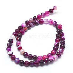 Natural Striped Agate/Banded Agate Beads Strands&nbsp;G-I254-03B-03