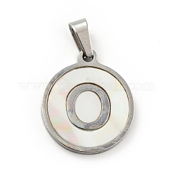 304 Stainless Steel with White Shell Pendants&nbsp;STAS-G268-01O-P