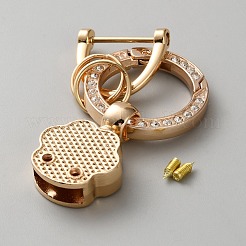 DIY Alloy Rhinestone Spring Gate Rings Keychains&nbsp;FIND-TAC0027-26A-G
