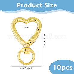 10Pcs Zinc Alloy Heart Shaped Swivel Hook Clasps&nbsp;FIND-DC0007-57G