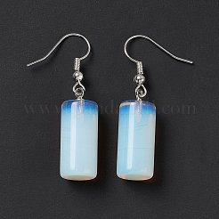 Gemstone Cylindrical Dangle Earrings&nbsp;EJEW-D188-01P