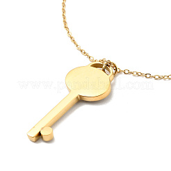 Rhinestone Skeleton Key with Evil Eye Pendant Necklace&nbsp;NJEW-P229-04G