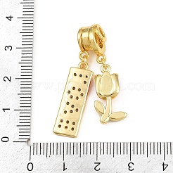 Brass Micro Pave Cubic Zirconia Pendants&nbsp;CU-CBAD306-13G