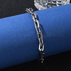 Tarnish Resistant Rectangle 201 Stainless Steel Chain Bracelets&nbsp;X-BJEW-N240-06P
