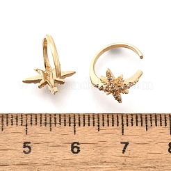 Brass Clear Cubic Zirconia Cuff Earrings&nbsp;EJEW-Q025-05G