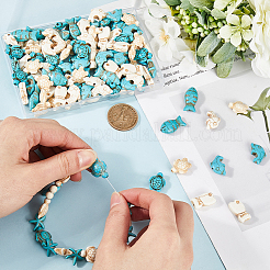 120Pcs 6 Styles Synthetic Turquoise Beads Strands&nbsp;G-SC0002-85
