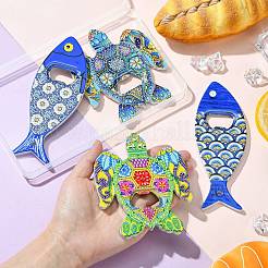 4Pcs 4 Styles Melamine Bottle Opener Fridge Magnet&nbsp;AJEW-CJ0001-54