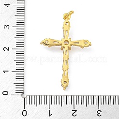 Rack Plating Brass Micro Pave Clear Cubic Zirconia Pendants&nbsp;KK-Z063-05G