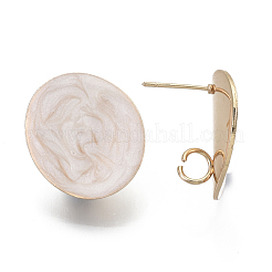 Eco-Friendly Iron Enamel Stud Earring Findings&nbsp;IFIN-N003-29B-M-NR