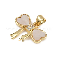 Brass Micro Pave Cubic Zirconia Pendants&nbsp;KK-D376-05G