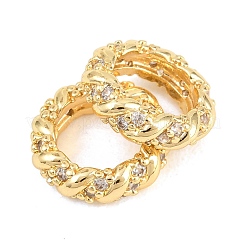 Brass Micro Pave Clear Cubic Zirconia Beads&nbsp;KK-B186-16G