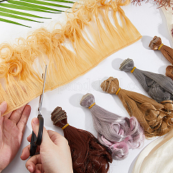 6Pcs 6 Colors High Temperature Fiber Long Pear Perm Hairstyle Doll Wig Hair&nbsp;DOLL-DC0001-06A