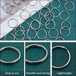 40Pcs 304 Stainless Steel Split Key Rings&nbsp;STAS-CY0001-01A-P