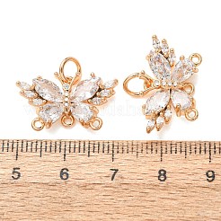 Brass Pave Clear Cubic Zirconia Butterfly Chandelier Component Links&nbsp;CU-CBAEC99-12G