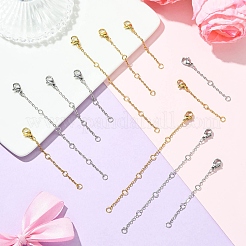 2 Bags 2 Colors 316 Surgical Stainless Steel Chain Extender&nbsp;STAS-CJ0002-82