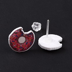 Colorful Acrylic Imitation Food Stud Earrings with Platic Pins for Women&nbsp;EJEW-F293-02C