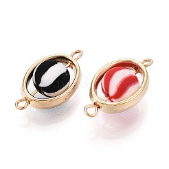 Polymer Clay Ball & CCB Oval Frame Links Connector Charms&nbsp;CLAY-T022-24M-A