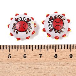 Printed Baking Paint Opaque Glass Enamel Beads&nbsp;GL-CBA4370-02