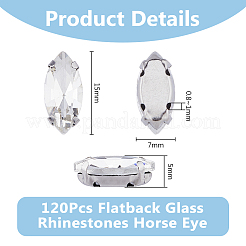 120Pcs Horse Eye Sew on Rhinestone&nbsp;RGLA-DC0001-07B