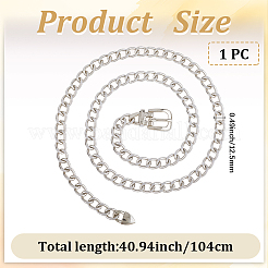 1Pc Aluminum Curb Waist Chains with Alloy Buckle&nbsp;AJEW-GF0010-97P