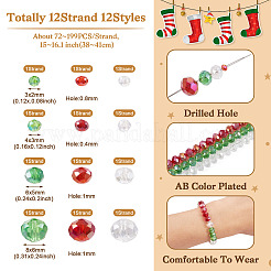 12 Strand 12 Styles Transparent Electroplate Glass Beads Strands&nbsp;EGLA-TA0001-20