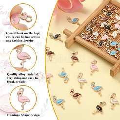 50Pcs 5 Colors Light Gold Plated Alloy Enamel Pendants&nbsp;ENAM-CJ0003-69