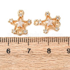 Brass Pave Clear Cubic Zirconia Connector Charms&nbsp;CU-CBAEC99-08G