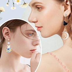 16Pcs 2 Style Brass Stud Earring Findings&nbsp;KK-CN0001-89