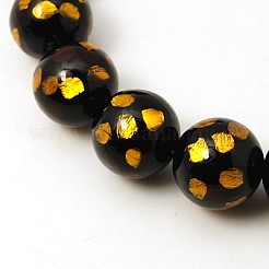 Handmade Silver Foil Glass Beads Strands&nbsp;FOIL-G023-20mm-M