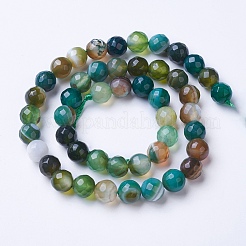 Natural Striped Agate/Banded Agate Beads Strands&nbsp;G-G753-01-8mm