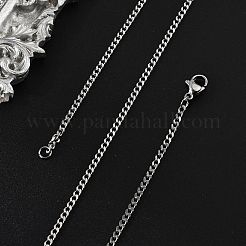 Non-Tarnish 304 Stainless Steel Curb Chain Necklaces&nbsp;NJEW-L162-01C-P
