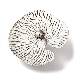 Lotus Leaf Alloy Open Cuff Rings for Women&nbsp;RJEW-S412-02AS
