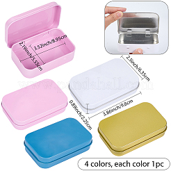 4Pcs 4 Colors Iron Jewelry Storage Boxes with Hinged Lid&nbsp;CON-SP0001-19