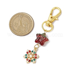 Christmas Theme Alloy Enamel with Rhinestone Pendant Decoration&nbsp;KEYC-JKC00977-01