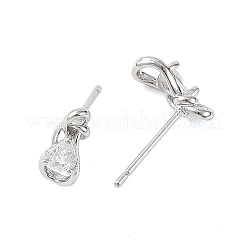 SHEGRACE Teardrop Brass Micro Pave Clear Cubic Zirconia Stud Earrings&nbsp;XGRQ4N877-701P