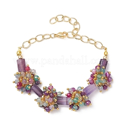 3Pcs Natural Mixed Gemstone Beads Link Bracelets&nbsp;BJEW-JB12164