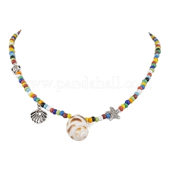Natural Spiral Shell Pendant Necklaces&nbsp;NJEW-JN05179