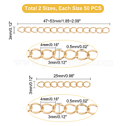 100Pcs 2 Style 304 Stainless Steel Curb Chain Extender&nbsp;STAS-UN0038-14G