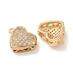 Brass Micro Pave Cubic Zirconia Connector Charms&nbsp;CU-CBA4579-02G-A