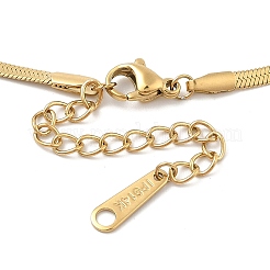 Ion Plating(IP) 304 Stainless Steel Heart Pendant Flat Snake Chain Necklaces for Women&nbsp;NJEW-F328-08G