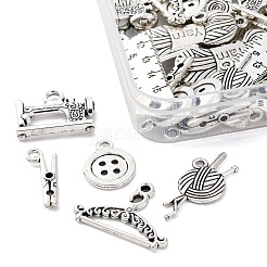 54Pcs 9 Styles Sewing Theme Tibetan Style Alloy Pendants&nbsp;TIBE-FP0001-06
