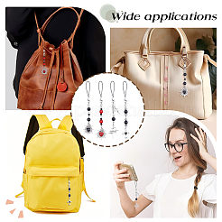 4Pcs Alloy & Glass Mobile Straps&nbsp;HJEW-DR00248