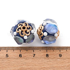 Handmade Resin Indonesia Round Beads&nbsp;IPDL-P005-25KCG-01