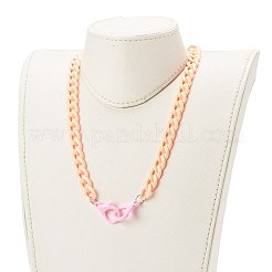 Personalized Acrylic Curb Chain Necklaces&nbsp;NJEW-JN03515-04