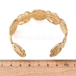 304 Stainless Steel Hollow Rose Flower Open Cuff Bangles for Women&nbsp;SA-CBABC9E-01G