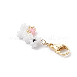 Handmade Glass Seed Beaded  Alpaca Shape Pendants Decorations&nbsp;HJEW-MZ00364