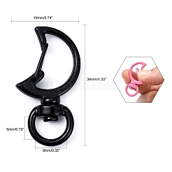 Spray Painted Alloy Swivel Snap Hooks Clasps&nbsp;PALLOY-T080-13-NR